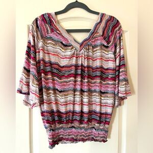 American Rag Rayon Multicolor Striped Women's Blouse Size Medium